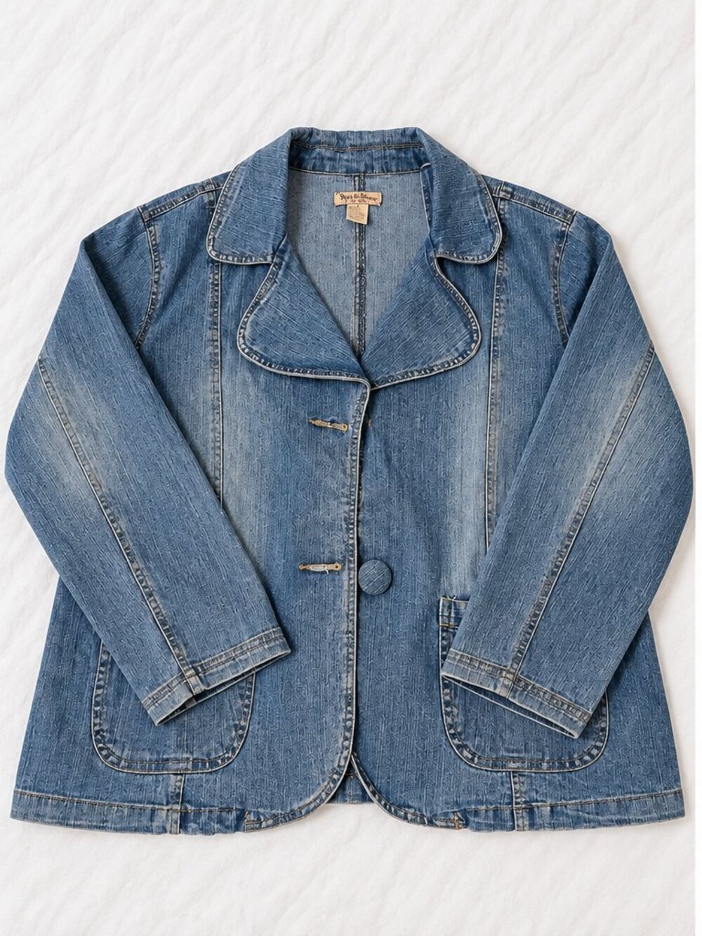 Paris Blues Denim Blazer Jacket Plus Size 1X Y2K